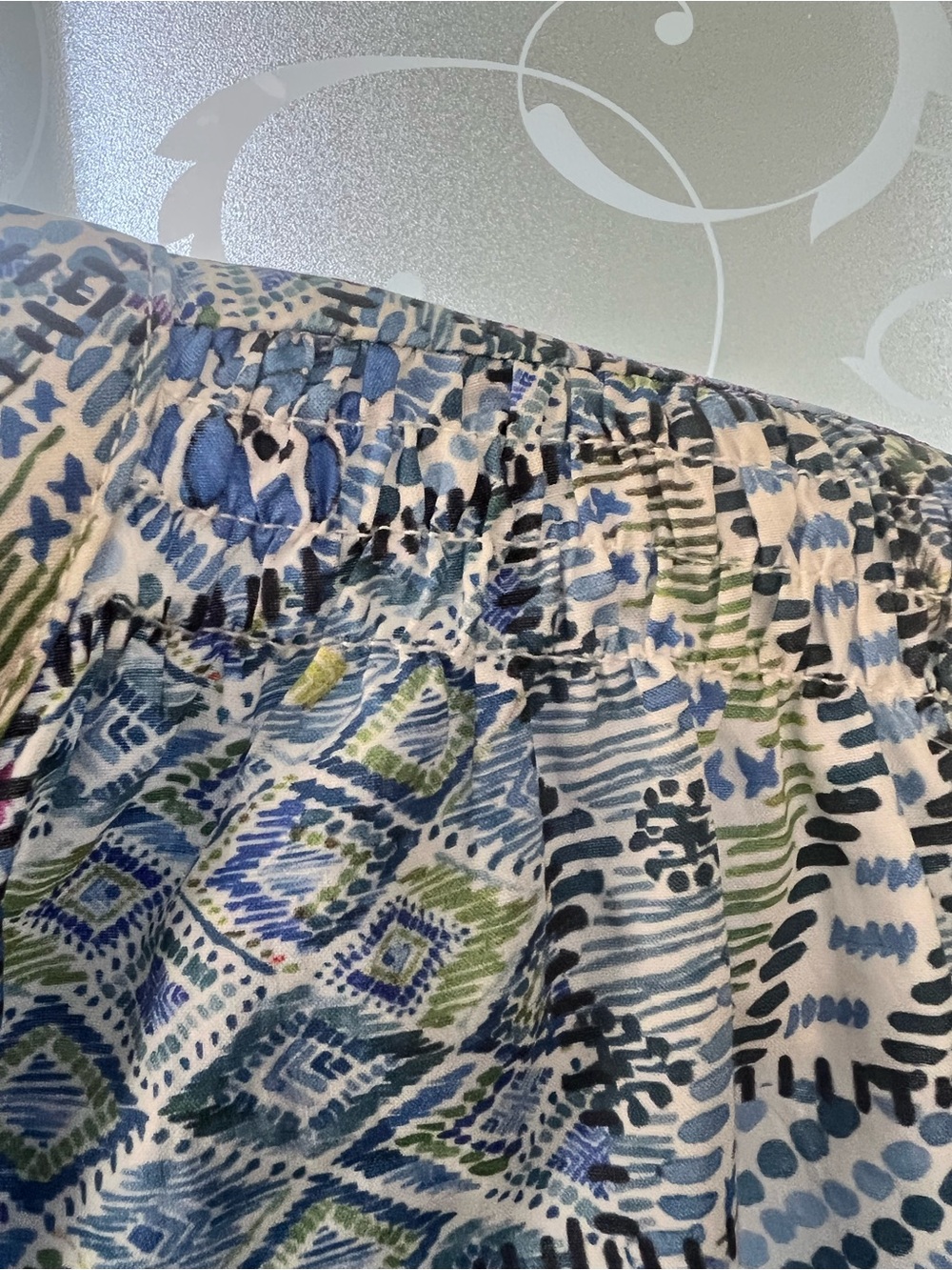 GiGiO blue patchwork print long sleeve oversized dress in a size L. - Picture 6 of 7